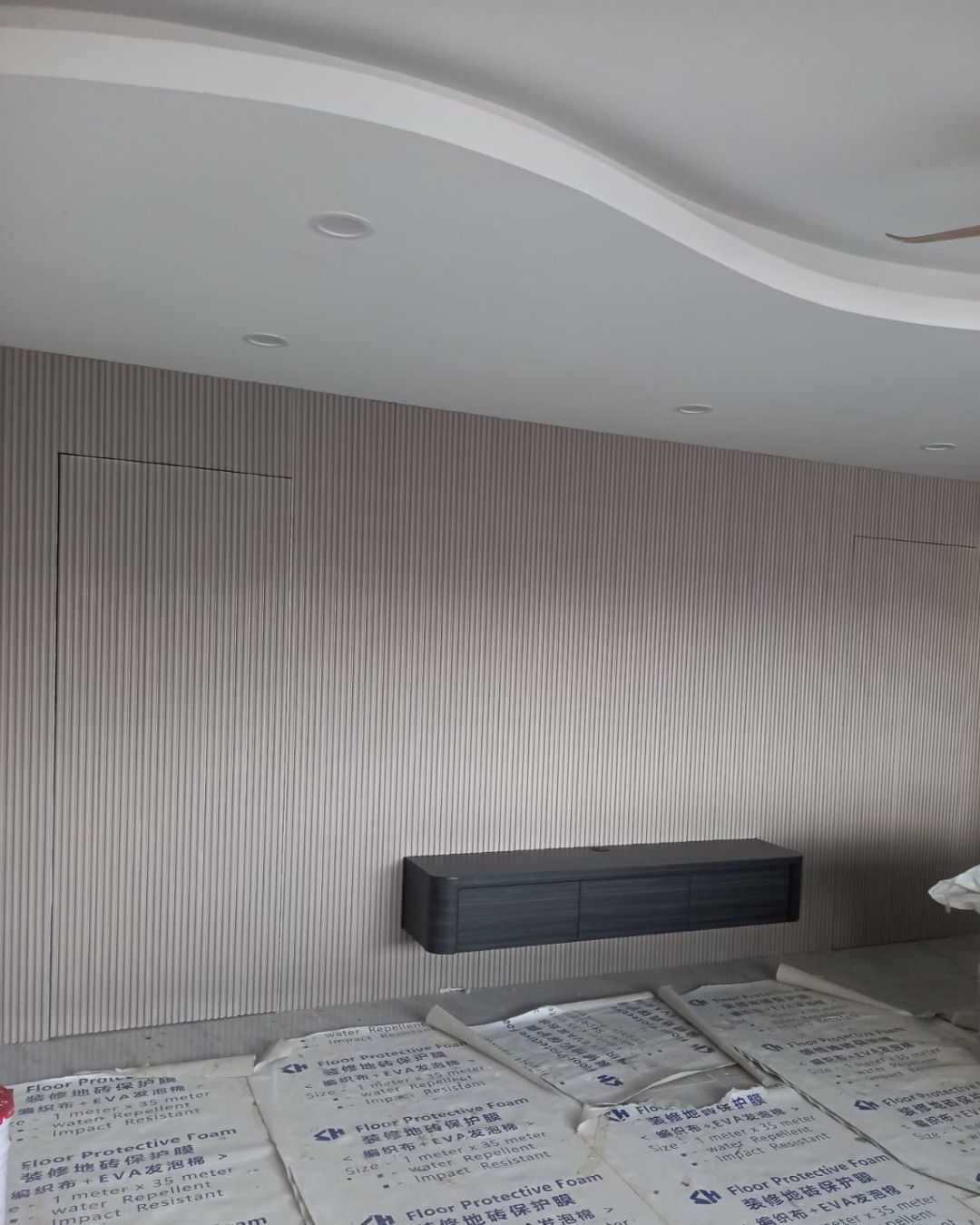 Fluted panel installation 5