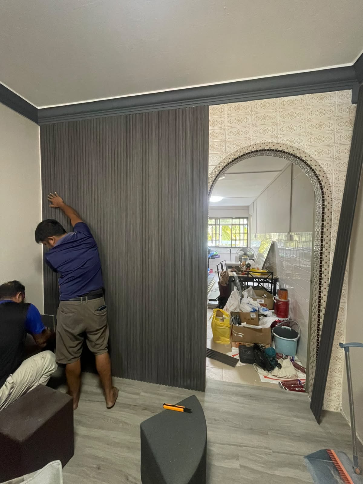 Fluted panel installation 1