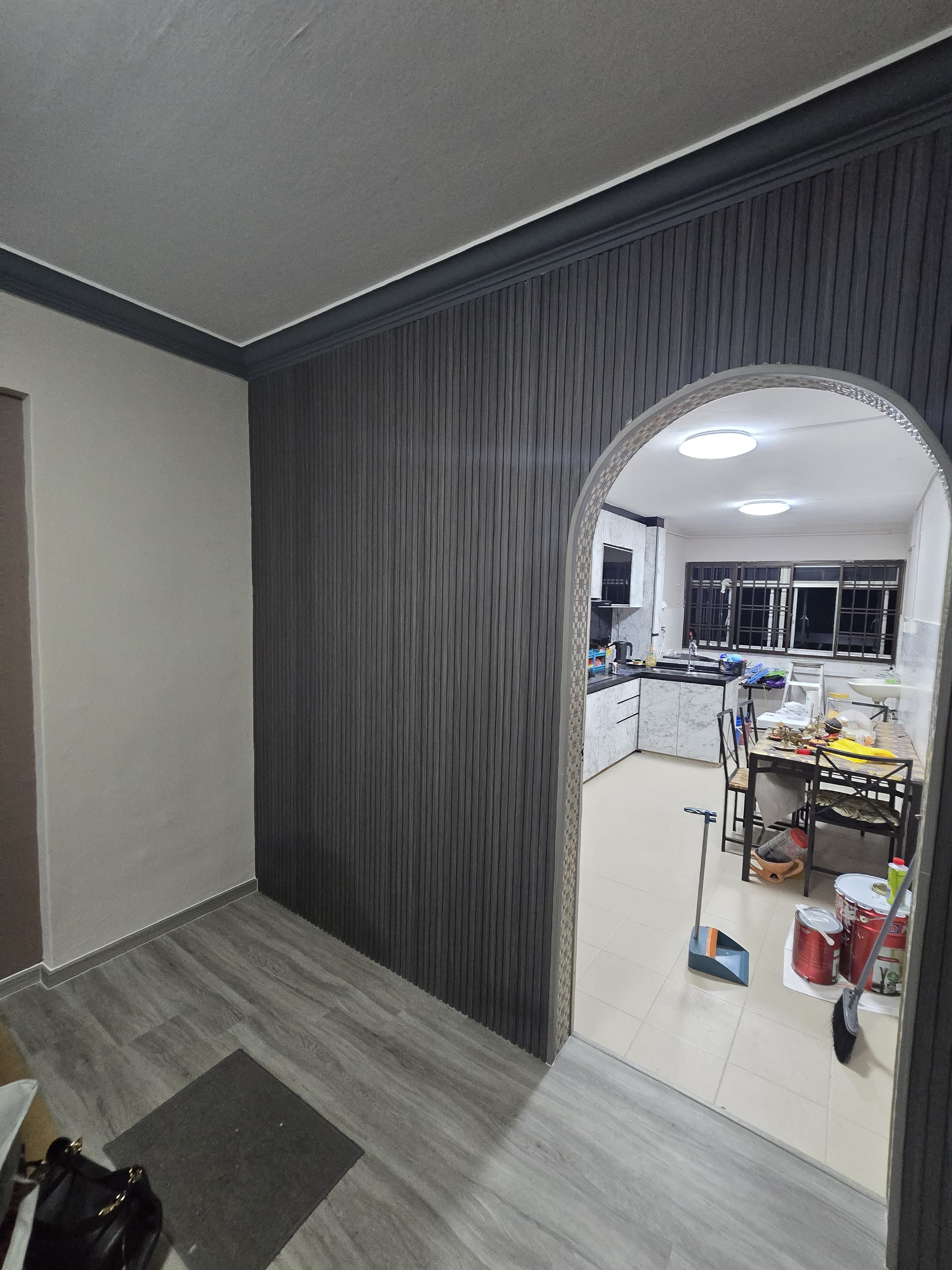 Fluted panel installation 6